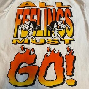 White and orange comedy streetwear